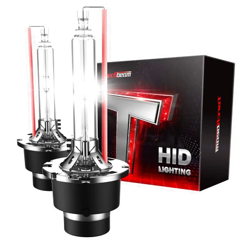 Torchbeam D2S D2R HID Bulbs, 400% Brightness, 35W Xenon Headlight Bulbs, 6000K Diamond White HID Lights, Metal Snap Ring and Base, 5 Minutes Installation, Pack of 2