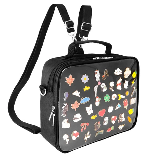 YiNiiOiOi Ita Bag Multi-Purpose Backpack Oxford Crossbody Bag Pin Display Bag Messenger Shoulder Bags for Anime Display Pin Backpack with Insert