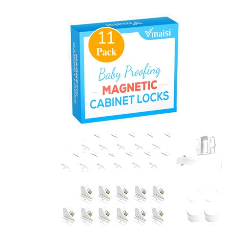 Vmaisi ChildProof Magnetic Cabinet Locks (11 Locks and 2 Keys)