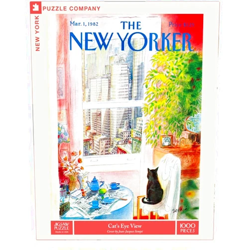 New York Puzzle Company - New Yorker Cat's Eye View - 1000 Piece Jigsaw Puzzle for Adults by Jean-Jacques Sempé