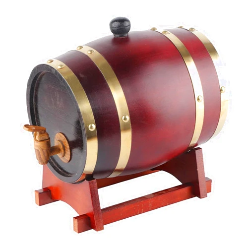 Airshi Vintage Wine Barrel, Pine Wood Wine Barrel Wooden Wine Barrel, for Home Bar (3L)