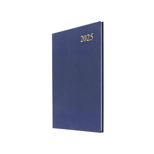 Collins Essential 2025 Eco Friendly Diary - A5 Week to View Business Planner with Leathergrain Hardback Cover and Recycled Paper - Navy - E-ESSA53.59-25