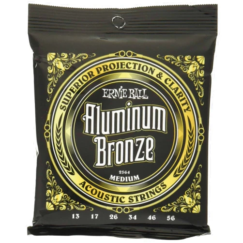 Ernie Ball Medium Aluminum Bronze Acoustic Guitar Strings, 13-56 Gauge (P02564)