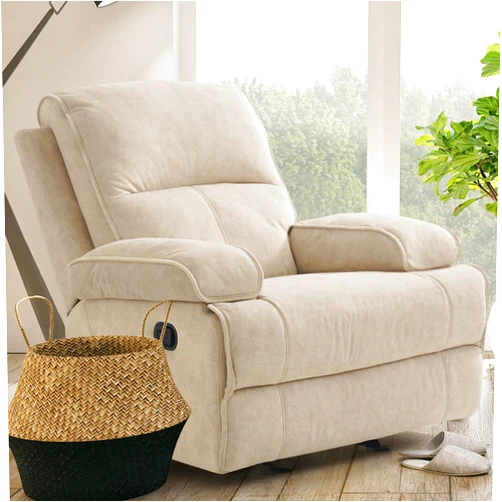 YuuYee Recliner Chair Glider Rocking Recliners for Nursery, Rocker Glider Nursery Chair for Living Room with Extra Large Footrest, High Back, Upholstered Deep Seat, Oversized Fabric Recliner