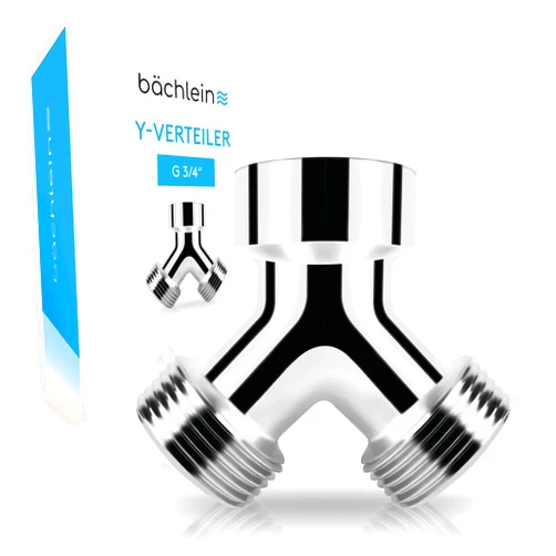 Bächlein garden hose splitter (2 way hose splitter chrome)