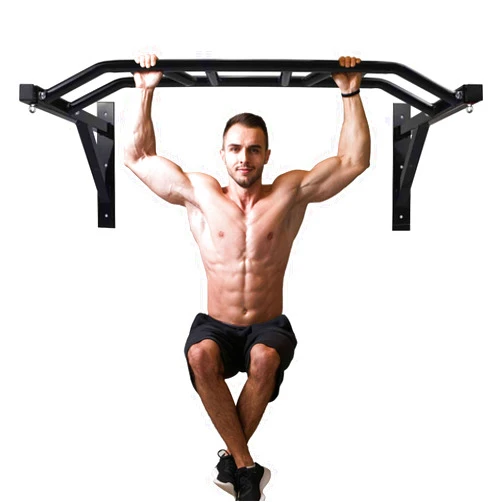 PLKO Wall Mount Pull Up Bar Wall Mounted Body Press Pull Up Bar Gym Chin-Up for Upper Body Workout