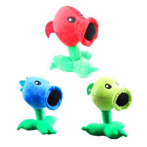 Laruokivi Game Plush Toys Flaming Pea & Peashooter & Ice Pea Shooter Stuffed Dolls Figures 3pcs Set