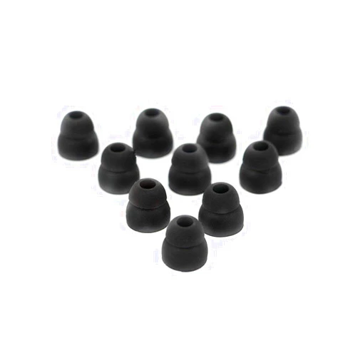 Earbudz 5 Pairs of Double Flange Replacement Earbud Tips fit Powerbeats, LG, Symphonized, iFrogz, Mpow, Skullcandy, Panasonic Headphones (Black)