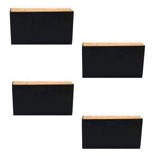 ZHUOZ1T 4PCS Rectangular Furniture Heightening Leg,Wooden Furniture Legs,Solid Wood Bed Feet,Sofa Legs in Pine,Tv Cabinet Feet,Coffee Table Support Legs,Couch Replacement Legs (5cm,Black)