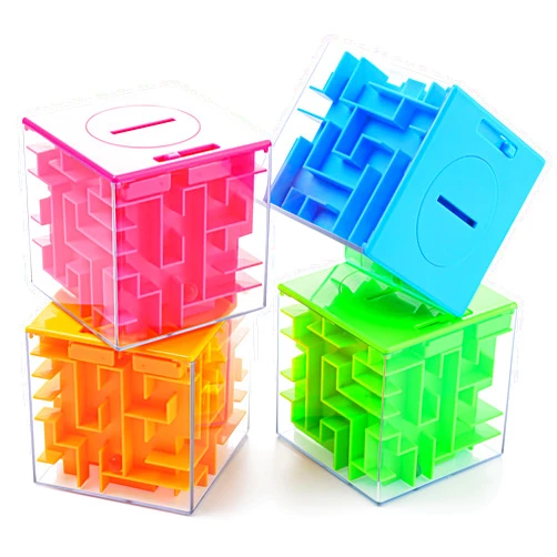 ZPISF 4 Pack Money Maze Puzzle Box, Perfect Money Holder Puzzle and Brain Teasers for Kids and Adults