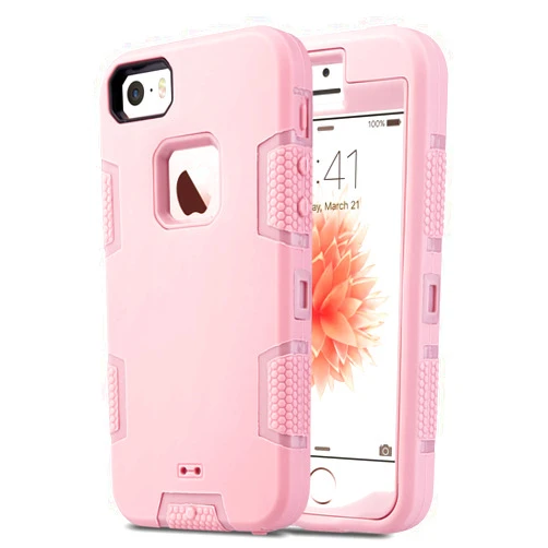 ULAK iPhone 5S Case, iPhone 5 Case, iPhone SE Case (2016 released), Heavy Duty Shockproof Sport Rugged Drop Resistant Dustproof Protective Cover for iPhone 5/5S/SE, Rose Gold-Not fit iPhone SE 2nd 3rd