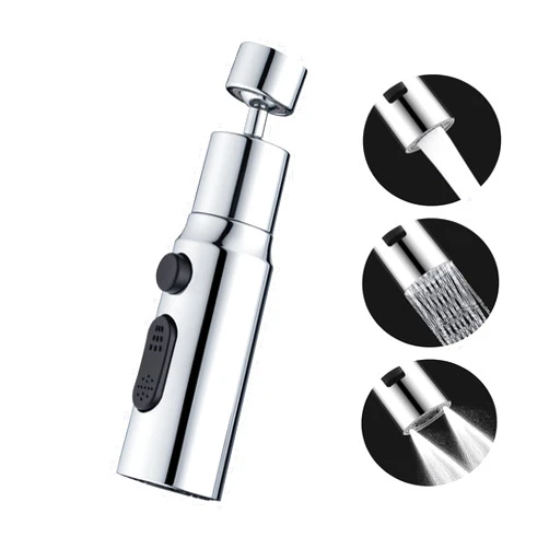 YOXITIXOY Kitchen Faucet Aerator Splash Proof Spout.3 Function Kitchen Tap Spray Head Attachment.360° Swivel Tap Extender for Kitchen Sink,Tap Accessories… (LSx360)