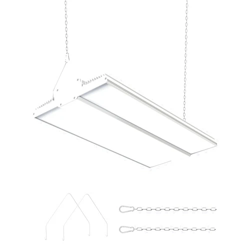 ADUB Linear LED High Bay Light 150W UL DLC Listed, 1.3 FT LED Warehouse Lights High Bay Shop Fixture 22,500 LM, 5000K Commercial Hanging Bay Light for Workshop Garage Barn, 100-277V, 0-10V Dimmable