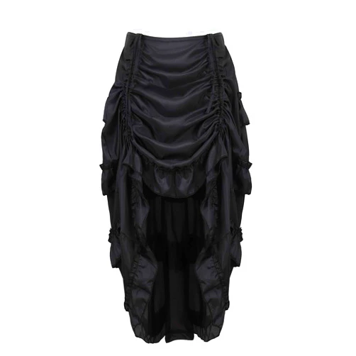 Zhitunemi Women's Steampunk Skirt Ruffle High Low Outfits Gothic Plus Size Pirate Dressing