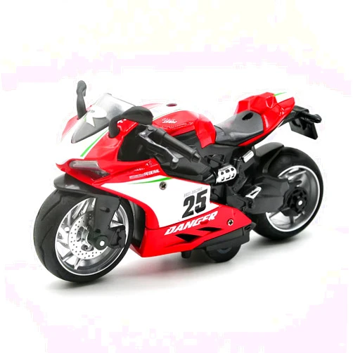 CYYSFIVQZ Toy Motorcycle,Pull Back Motorcycle Toy with Sounds and Lights ,1:12 Scale Motorcycle Model Toy for Kids, Pull Back Vehicle for Age 3+ Year Old Birthday Christmas Party Supplies (Red)