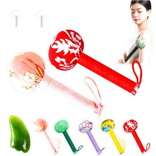 DENGWANG Massage Hammer, 10.2in Wormwood Massage Hammer, Lymphatic Hammer for Relieve Fatigue, Pain, Relax Muscles and Clear Meridians (2Pcs-G)