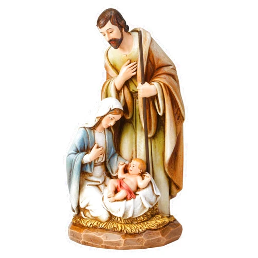 Joseph's Studio by Roman - Holy Family Figure, Christmas Scene, Carved Wood Look, 8