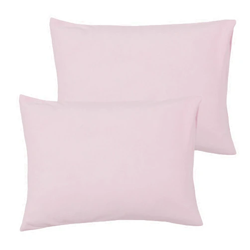 Belsden Jersey Cotton Soft Toddler Pillowcase, 2 Pack Travel Pillow Case with Envelope Closure, 14.5x20in, Breathable Moisture Wicking Pillow Covers Fit Small Pillows up to 14x19in, Lt Pink