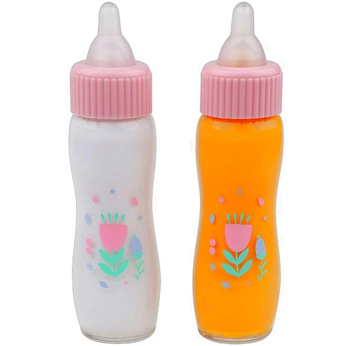 JC Toys Deluxe Disappearing Magic Bottles | Fits All Dolls | Milk and Juice | Butterfly Theme | Ages 2+ , Pink
