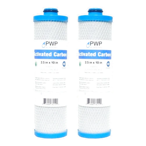 Pro Water Parts RV Water Filter Activated Carbon Block Push-Nipple Cartridge OEM 2.5 x 10