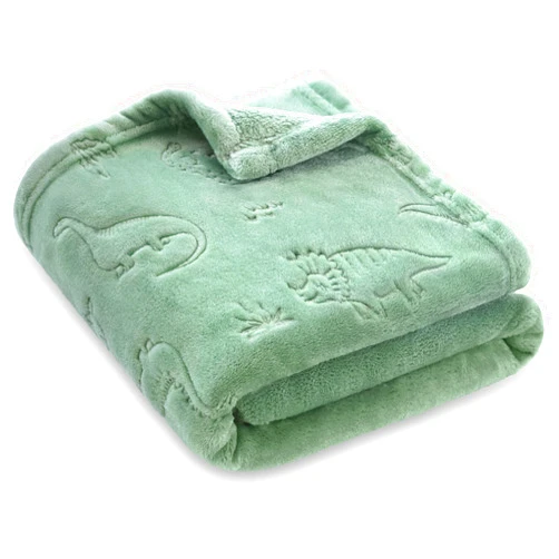 BORITAR Baby Blanket for Boys Girls, Ultra Soft Warm 3D Animal Print Blanket for Newborn Infant Toddler, Fleece Fluffy Blanket for Crib, Stroller (30x40 Inches, Sage Green)
