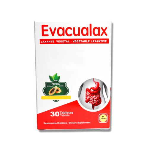 EVACUALAX Tablets Supplement - Laxative Vegetal 100% Natural - Support Digestion - Constipation Relief - Stool Softener - Intestinal Regularity - Senna Leaves Prune Juice - 30 Tablets