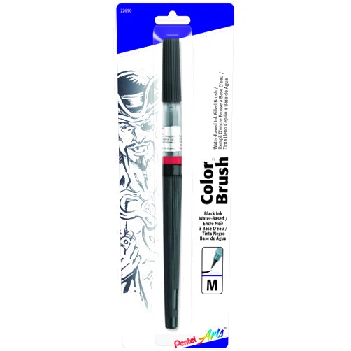 Pentel Color Brush Pen, Black (GFLBP101)