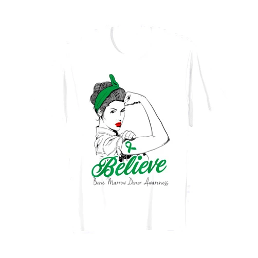 Bone Marrow Donor Awareness Products Bone Marrow Donor Unbreakable Green Ribbon Superhero Gift T-Shirt