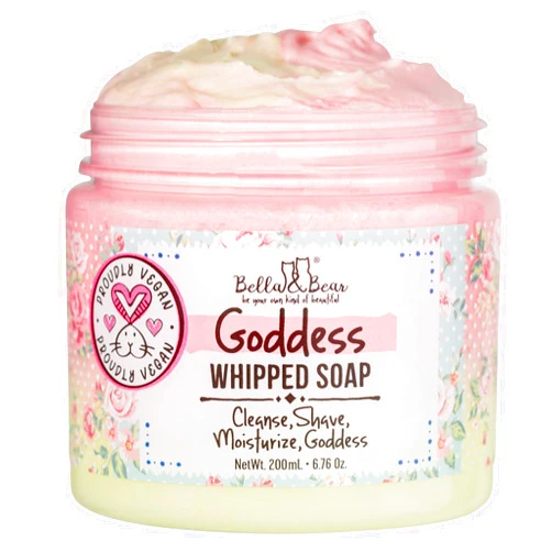 Bella and Bear Bella & Bear Goddess Whipped Soap - Moisturizing Whipped Soap Cream and Body Wash Skin Care Product - Paraben Free, Cruelty-Free, Vegan Shaving Cream Shower Essential