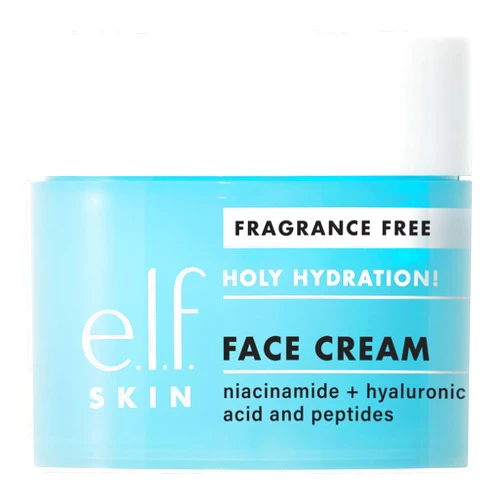 e.l.f. SKIN Holy Hydration! Face Cream, Fragrance Free, Smooth, Non-Greasy, Lightweight, Nourishing, Moisturises, Softens, Absorbs Quickly, Suitable For All Skin Types