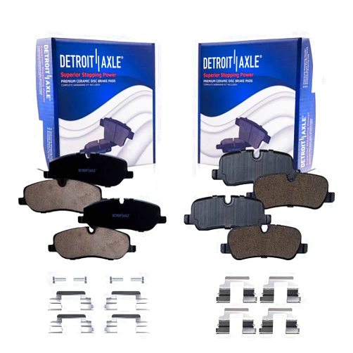 Detroit Axle - Brake Pads for 2006-2009 Land Rover Range Rover LR3 2007 2008 Ceramic Brakes Pads w/Hardware Front & Rear Replacement