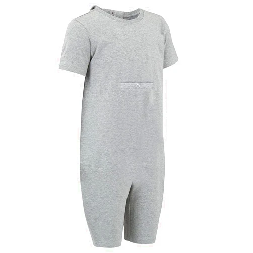 SpecialKids.Company Special Kids Adaptive Clothing For Children With Special Needs, Short Sleeve Zip Back Jumpsuit With Tube Access