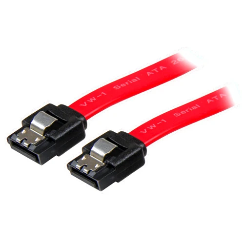 StarTech.com 18in Latching SATA Cable - SATA Cable - Serial ATA 150/300/600 - SATA (R) to SATA (R) - 1.5 ft - latched - red - LSATA18