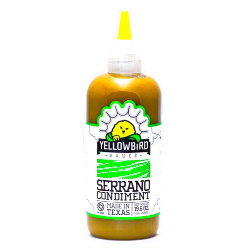 Yellowbird Foods Serrano Hot Sauce by Yellowbird - Serrano Pepper Sauce with Serrano Peppers, Cucumbers, and Lime - Plant-Based, Gluten Free, Non-GMO Hot Pepper Sauce - Homegrown in Austin - 19.6 oz