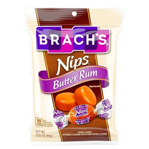 Smiling Sweets Butter Rum Nips Candies Peg, 3.25 Ounce, Pack of 3
