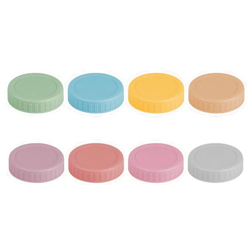 Vaincre 8PCS Mason Jar Lids - Colored Plastic Mason Lids Regular Mouth, Leak Proof Canning Covers with Silicone Rings for Ball, Kerr and More, Reusable Can Tops Caps Covers for Jars