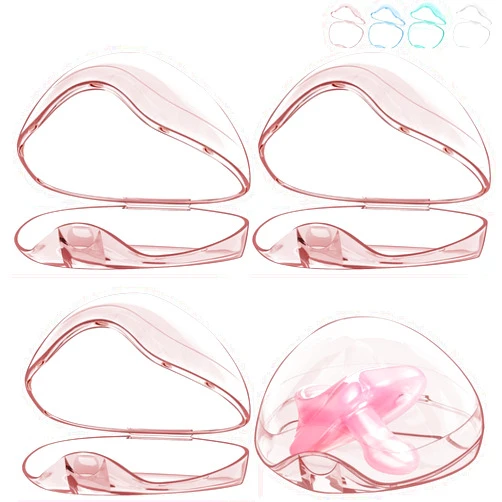 Smlpuame Pacifier Case,4 Pack BPA Free Pacifier Holder Case,Transparent Container Box for Baby Binky（Not Included,Essential Pacifier Accessories,Alway Keep Paci Clean,Easy to Clean(Pink)