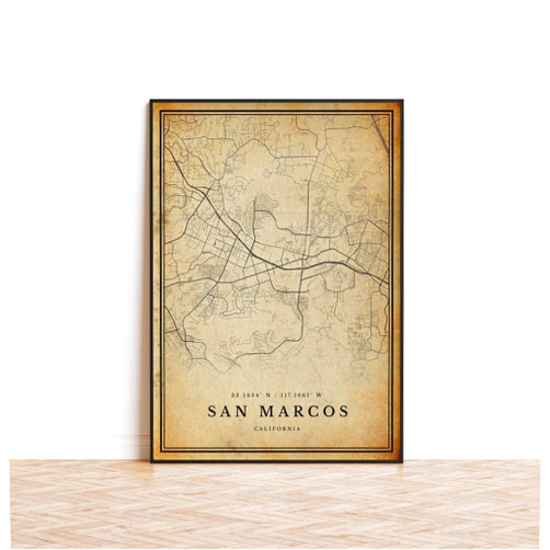 MG Global Wrapped Gift | Vintage Poster of San Marcos | 11x17 12x18 16x24 24x36 Old Style Unframed Print | Retro Wall Art | Antique Rustic Home Office Decor
