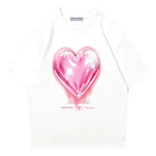 Aelfric Eden Men's Love Balloon Graphic Tees Summer Short Sleeve Printed Cotton T Shirts Casual Harajuku Tops