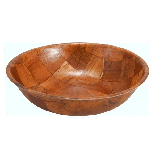 Winco WWB-14 Wooden Woven Salad Bowl, 14-Inch, Brown