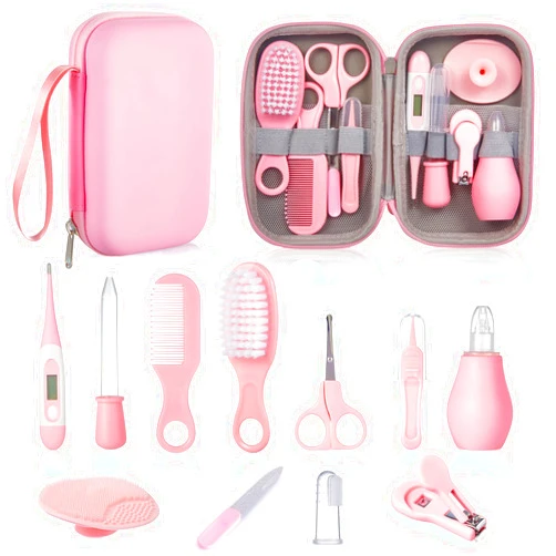 Lictin Baby Grooming and Health Kit, Lictin Nursery Care Kit, Newborn Safety Health Care Set with Hair Brush,Comb,Nail Clippers and More for Newborn Infant Toddlers Baby Girls, Pink