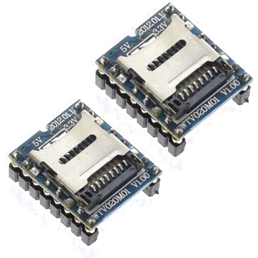Aihjcnele WTV020-SD Voice Module U Disk Audio Player MP3 Sound Module Game Console Voice Board WTV020 WTV020M01 with SD Card Slot UART 232 for Arduino