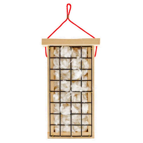 Uncle Dunkels Wooden Bird Nest Material Holder; Rustic Handmade Bird Nest Material Dispenser