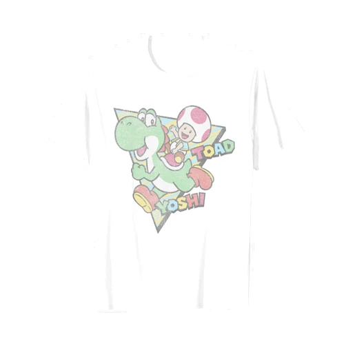 Super Mario Toad & Yoshi Vintage Nintendo Game Portrait T-Shirt