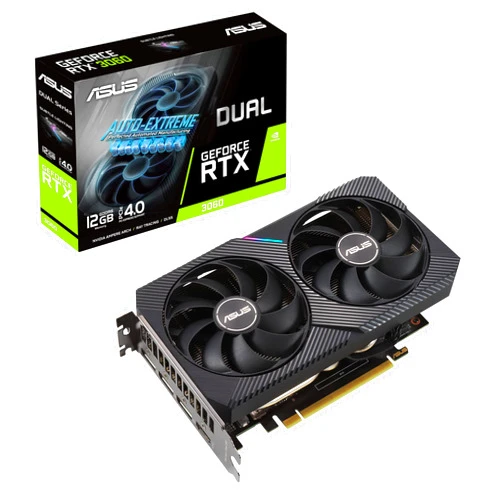 ASUS Dual NVIDIA GeForce RTX 3060 V2 OC Edition 12GB GDDR6 Gaming Graphics Card (PCIe 4.0, 12GB GDDR6 Memory, HDMI 2.1, DisplayPort 1.4a, 2-Slot, Axial-tech Fan Design, 0dB Technology)