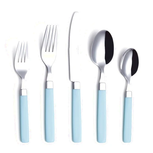 ANNOVA 20 Pieces Stainless Steel Flatware/Cutlery Set Color Handles - 4 x Dinner Forks, 4 x Salad Forks, 4 x Dinner Knives, 4 x Dinner Spoons, 4 x Dessert Spoons - Service for 4 (Turquoise, 20 Pieces)