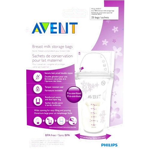 PHILIPS Avent Breast Milk Storage Bags - 6 oz - 50 ct, Size 6 oz