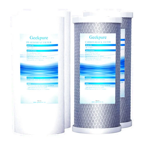 Geekpure 10 Inch Whole House Water Filters Set w/PP and Carbon Block -4.5