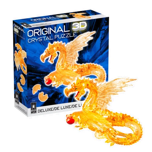 Original 3D Crystal Puzzles BePuzzled, Dragon Deluxe Original 3D Crystal Puzzle, Collect Them All, for Puzzlers Ages 12 and Up