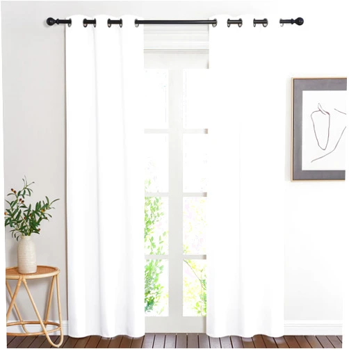 NICETOWN Pure White Window Curtain and Drape, 1 Panel, 34 by 84, Easy Care Solid Thermal Insulated Grommet Room Darkening Drapery for Kid's Room